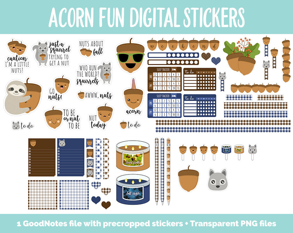 Acorn Fun Digital Stickers