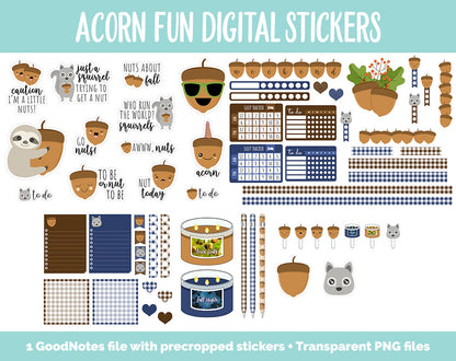 Acorn Fun Digital Stickers