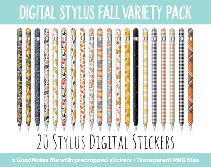 Fall Digital Stylus Stickers | GoodNotes, iPad and Android | Apple Pencil