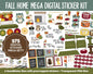 Fall Home Digital Planner Sticker Mega Kit | GoodNotes, iPad and Android | November, Autumn, Monthly Kit