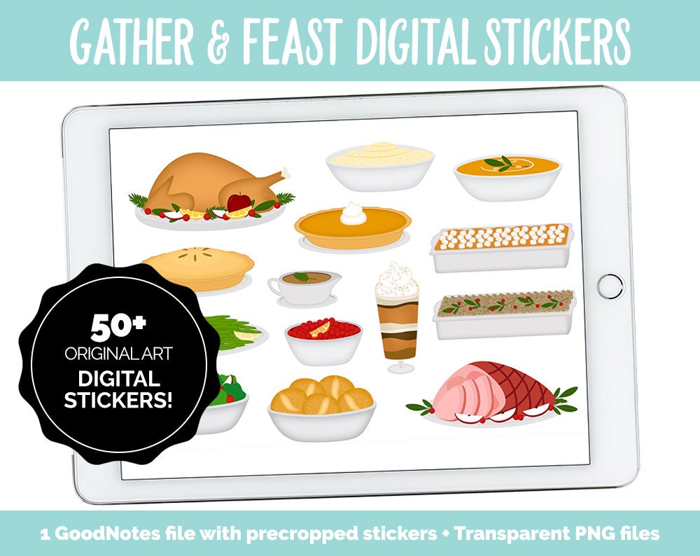 Gather & Feast Digital Stickers | GoodNotes, iPad and Android | Thanksgiving, Food, Instant Pots