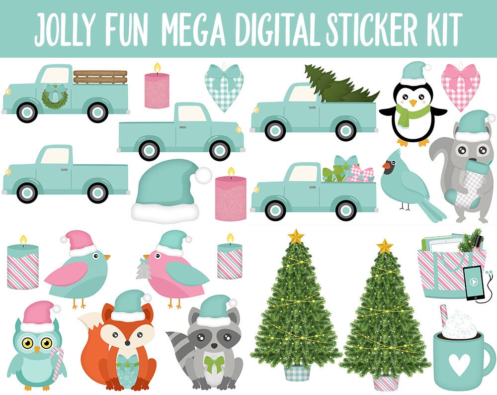 Jolly Fun Digital Sticker Mega Bundle | GoodNotes & iPad | Christmas, Holiday, December, Calendar Dates, Trackers and More!