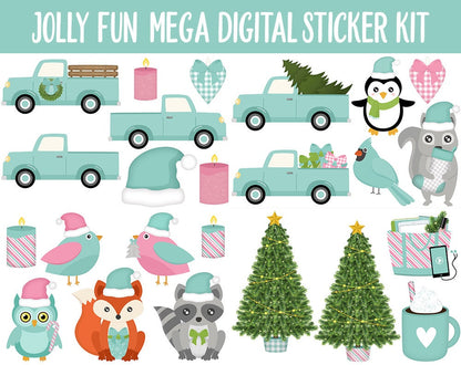 Jolly Fun Digital Sticker Mega Bundle | GoodNotes & iPad | Christmas, Holiday, December, Calendar Dates, Trackers and More!