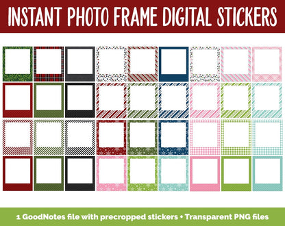 Holiday Photo Frame Digital Stickers Pack | GoodNotes, iPad and Android | Christmas, Memory Keeping, Scrapbooking, Journaling