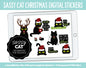 Sassy Cat Christmas Digital Stickers | GoodNotes, iPad and Android | Holidays, Kitty, Black Cat, Adulting