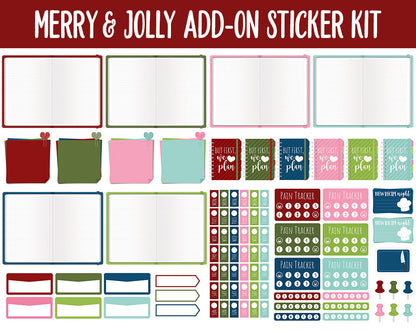 Merry & Jolly Add-On Digital Planner Stickers | GoodNotes, iPad and Android | December, Christmas, Trackers, Meal Planning, Fitness