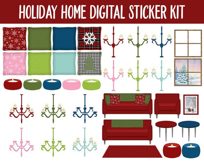 Holiday Home Digital Planner Stickers | GoodNotes, iPad and Android | December, Christmas, Home