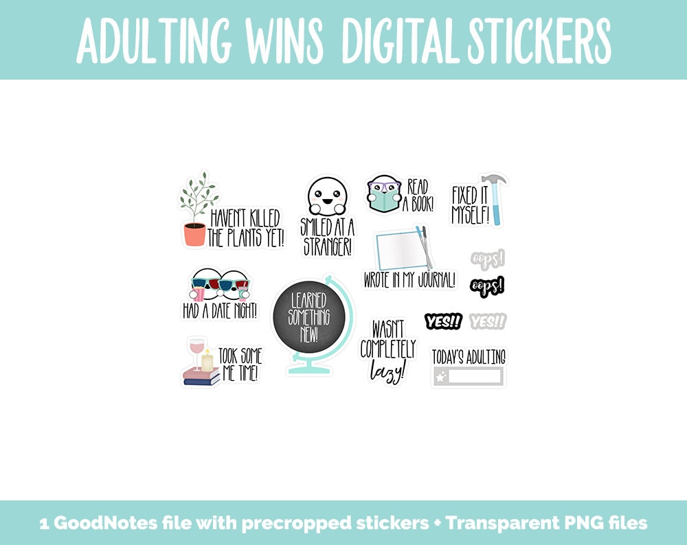 Adulting Wins Digital Stickers