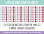 Lotta Llamas Icon Digital Stickers | GoodNotes & iPad | Valentine, Icons, Life, Weather, Everyday