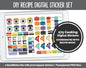 Digital Recipe Sticker Kit | Goodnotes, iPad & Android  | Recipes, Meal Planning, Food, Trackers