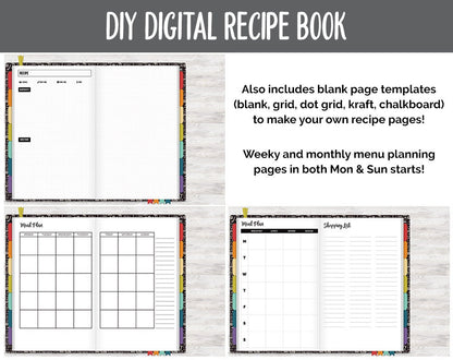 DIY Digital Recipe Book + Sticker Set | Goodnotes, iPad & Android  | Recipes, Meal Planning