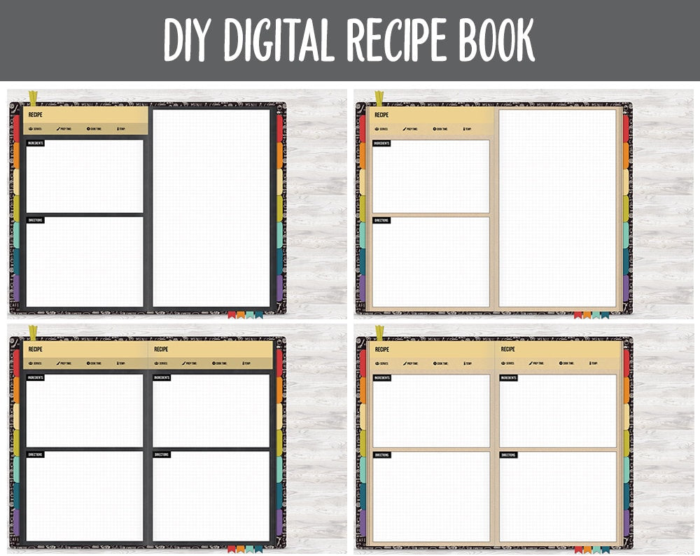 DIY Digital Recipe Book | Goodnotes, iPad & Android  | Recipes, Meal Planning