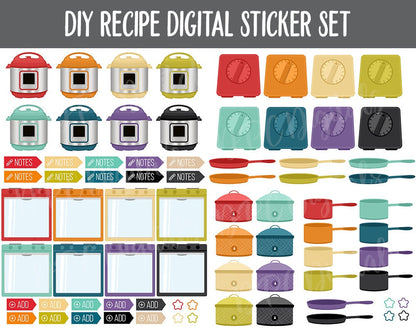 DIY Digital Recipe Book + Sticker Set | Goodnotes, iPad & Android  | Recipes, Meal Planning