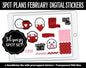 Spot Plans February Digital Stickers | GoodNotes, iPad and Android | Valentine, Mardi Gras, Adulting, Couples