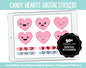 Candy Heart Digital Stickers | GoodNotes, iPad and Android | Valentine, Mood Tracker, Emoji, Kawaii