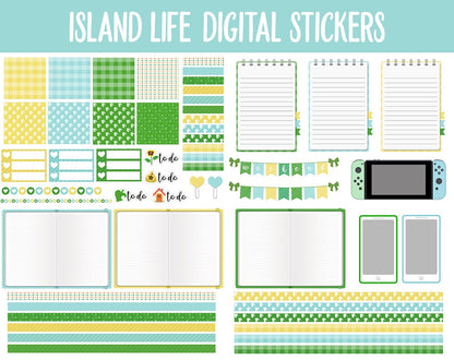 Island Living Inspired by Animal Crossing Digital Stickers | GoodNotes, iPad and Android | Switch, Gaming, Weekly Kit, Camping, Outdoors