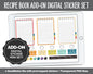 Recipe Book Add-On Digital Planner Stickers | GoodNotes, iPad and Android | Cooking, Meal Planning, Fitness