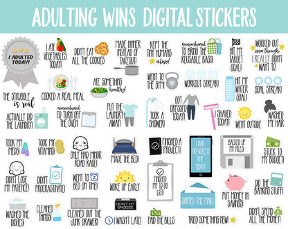 Adulting Wins Digital Stickers