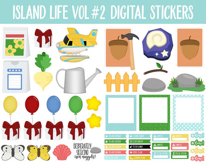 Island Living Vol #2 Inspired by Animal Crossing Digital Stickers | GoodNotes, iPad and Android | Switch, Gaming, Camping, Outdoors
