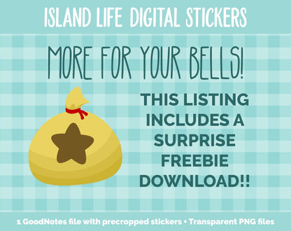 Island Living Inspired by Animal Crossing Digital Stickers | GoodNotes, iPad and Android | Switch, Gaming, Weekly Kit, Camping, Outdoors
