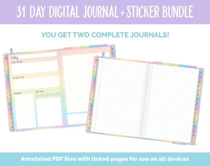 31 Day Digital Journal + Sticker Bundle | Fantasy Theme