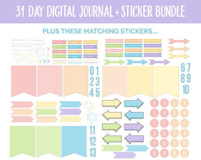 31 Day Digital Journal + Sticker Bundle | Fantasy Theme