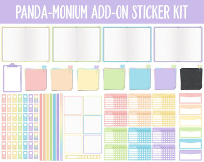 Panda-monium Add-On Digital Planner Stickers | GoodNotes, iPad and Android | Pandas,Trackers, Meal Planning, Fitness