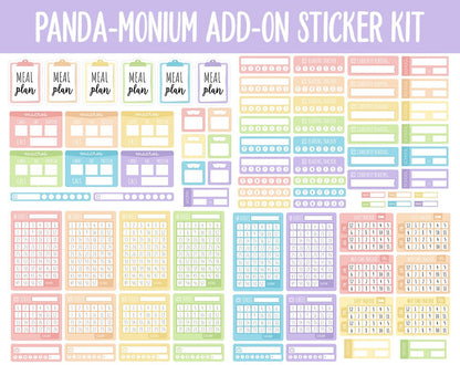 Panda-monium Add-On Digital Planner Stickers | GoodNotes, iPad and Android | Pandas,Trackers, Meal Planning, Fitness
