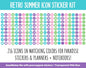 Retro Summer Icon Digital Planner Stickers | GoodNotes, iPad and Android | Icons, Life, Weather, Everyday