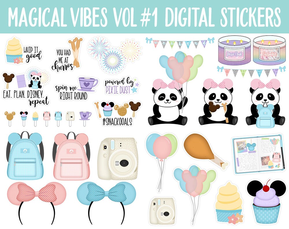 Magical Vibes Digital Planner Stickers | GoodNotes, iPad and Android | Scrapbook, Memories, Day at the Park