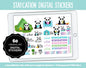 Staycation Digital Planner Stickers | Retro Summer | GoodNotes, iPad and Android | At Home, Vacation