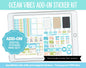 Ocean Vibes Add-On Digital Planner Stickers | GoodNotes, iPad and Android | Trackers, Meal Planning, Fitness, TV, Budget