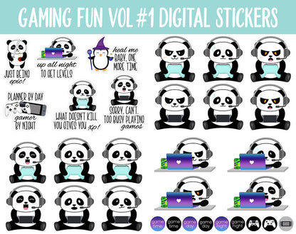 Gaming Fun Vol #1 Digital Stickers | GoodNotes & iPad | Video Games, Gamer Girl, Xbox, Playstation, Switch, PC