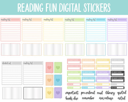 Reading Fun Digital Stickers | GoodNotes & iPad | Book Trackers, To Read, Fox, Book Club
