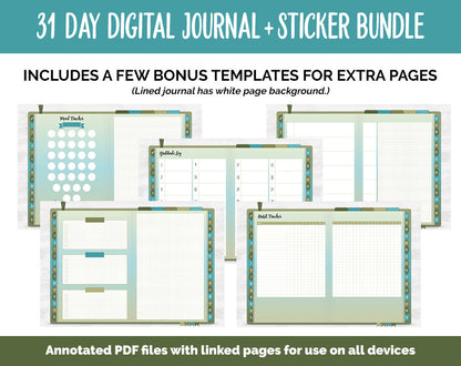 31 Day Digital Journal + Sticker Bundle | Enchanted Theme
