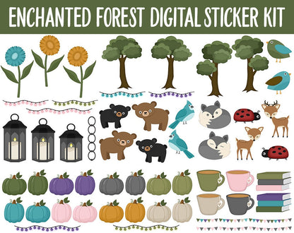 Enchanted Forest Digital Sticker Mega Bundle | GoodNotes & iPad | Fall, September, Fairies, Magical, Woodland