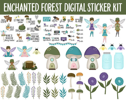 Enchanted Forest Digital Sticker Mega Bundle | GoodNotes & iPad | Fall, September, Fairies, Magical, Woodland