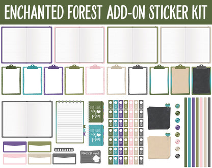 Enchanted Forest Add On Digital Stickers | GoodNotes & iPad | Trackers, Meal Planning, Fitness, TV, Budget