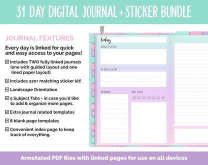 31 Day Digital Journal + Sticker Bundle | Charmed Theme