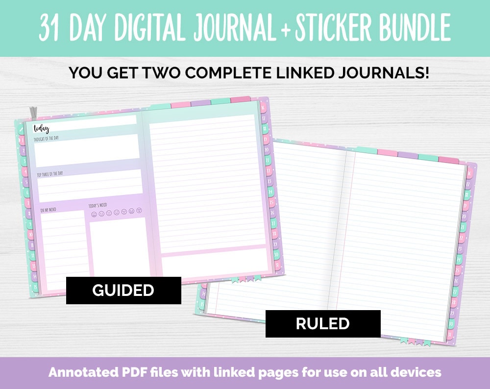 31 Day Digital Journal + Sticker Bundle | Charmed Theme