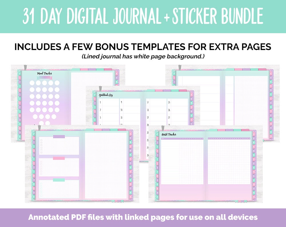 31 Day Digital Journal + Sticker Bundle | Charmed Theme