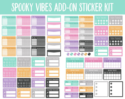 Spooky Vibes Add-On Digital Stickers | GoodNotes & iPad | Pastel Halloween, Trackers, Budget, Fitness, Health, Habits