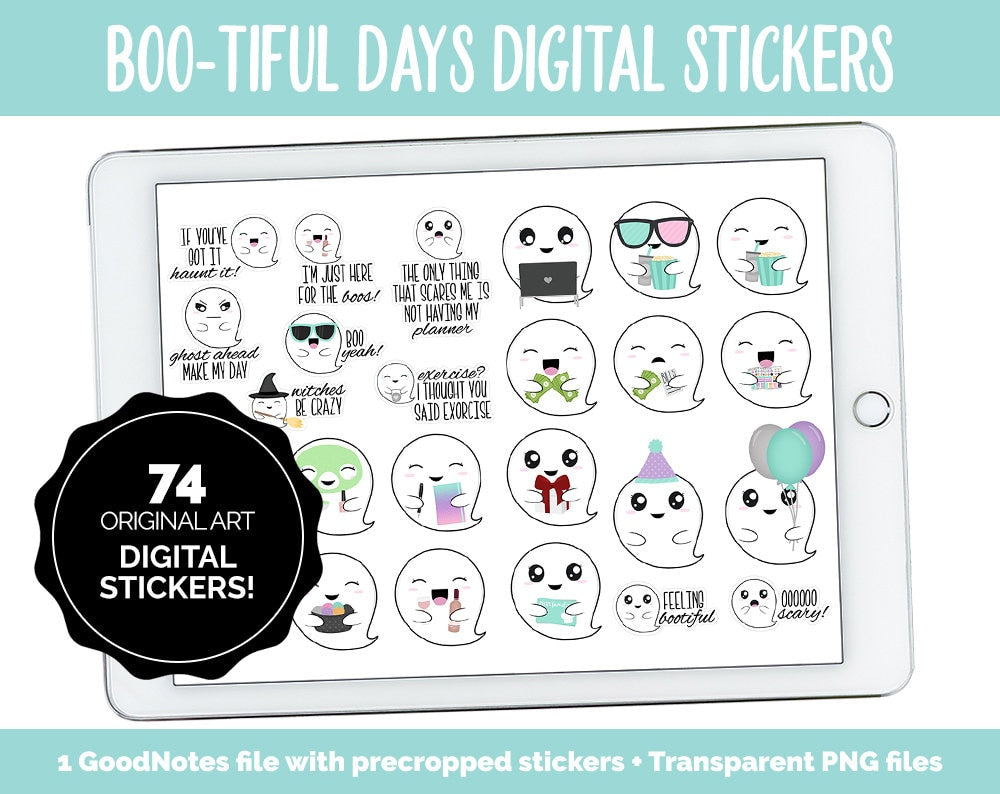 Boo-tiful Days | Cassie the Ghost | GoodNotes & iPad | Halloween, Kawaii, Adulting, Chores and More!