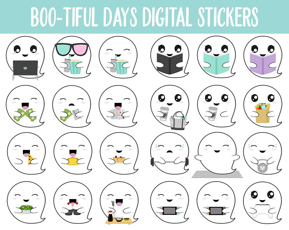 Boo-tiful Days | Cassie the Ghost | GoodNotes & iPad | Halloween, Kawaii, Adulting, Chores and More!