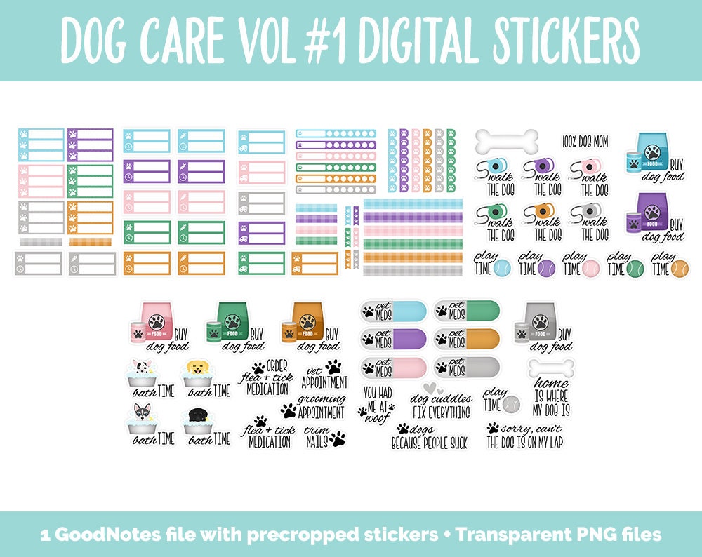 Dog Care Vol #1 | GoodNotes & iPad | Puppy, Chihuahua, Lab, Dachshund, Huskie, Pet Trackers, Vet