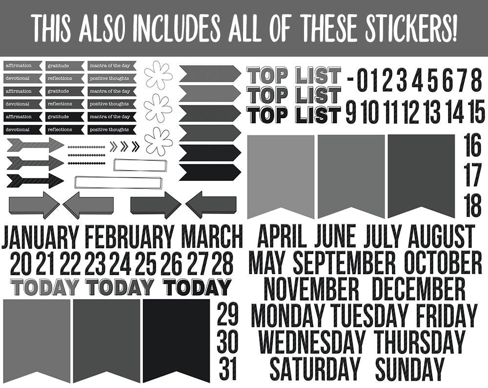 31 Day Digital Journal + Sticker Bundle | Minimalist Theme