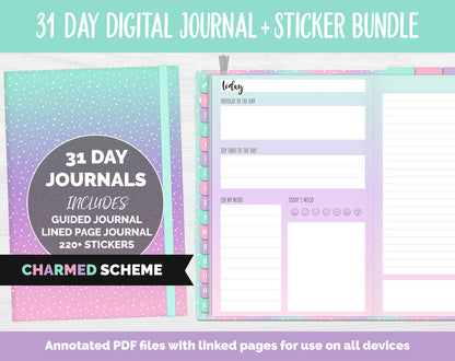 31 Day Digital Journal + Sticker Bundle | Charmed Theme
