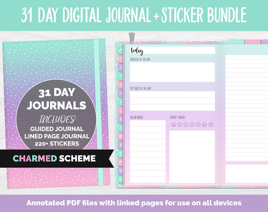 31 Day Digital Journal + Sticker Bundle | Charmed Theme