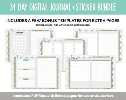 31 Day Digital Journal + Sticker Bundle | Harvest Theme