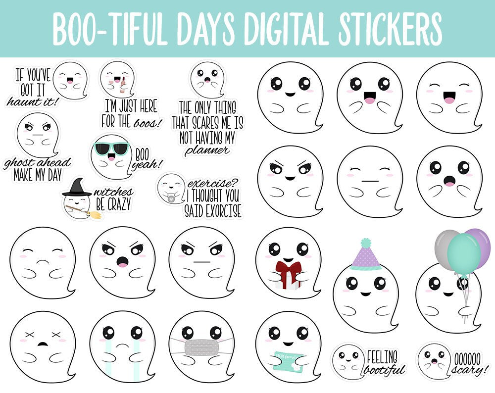 Boo-tiful Days | Cassie the Ghost | GoodNotes & iPad | Halloween, Kawaii, Adulting, Chores and More!